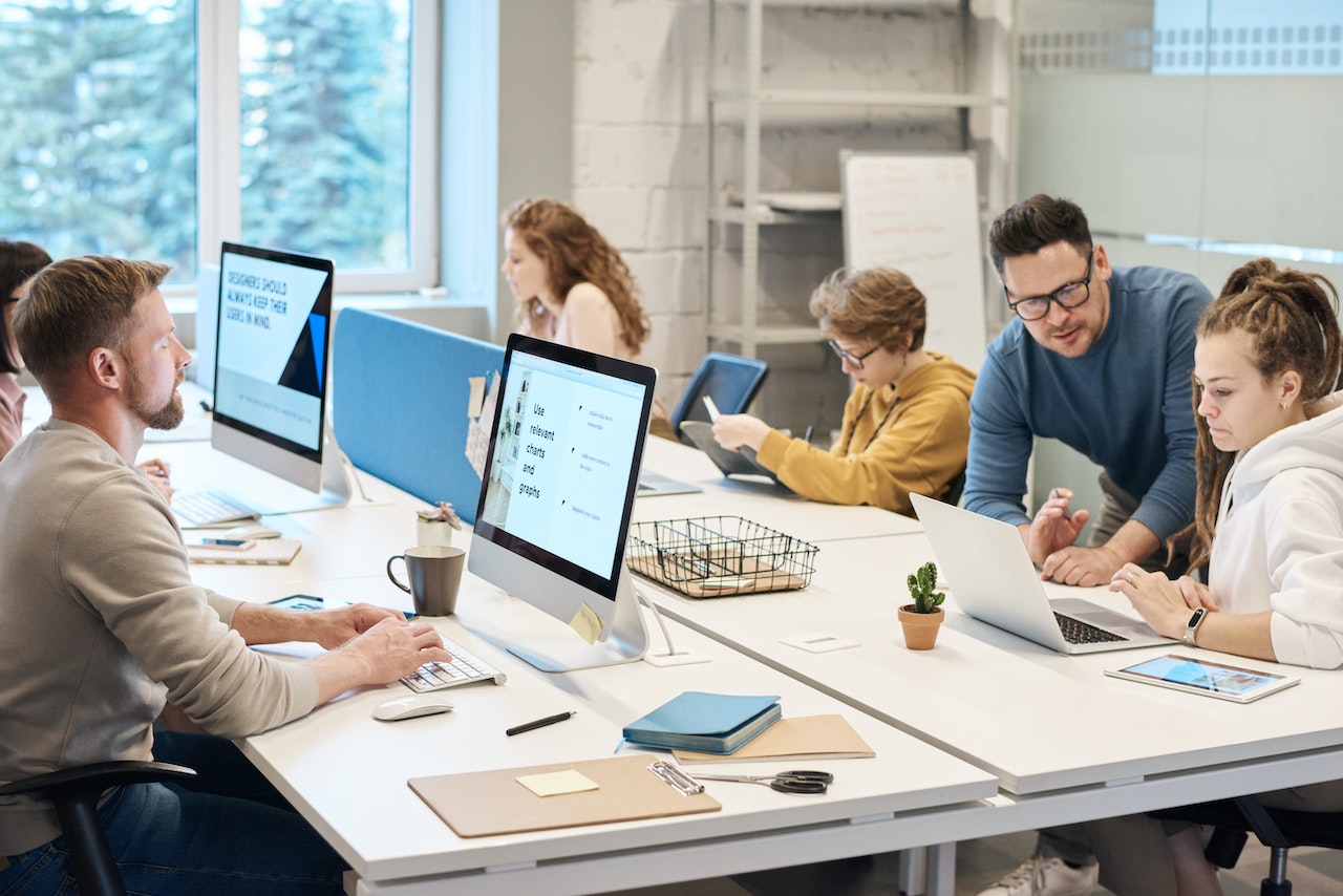 Employees working in office