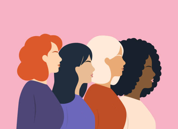 A graphic vector of 4 women, standing side by side for women's health.