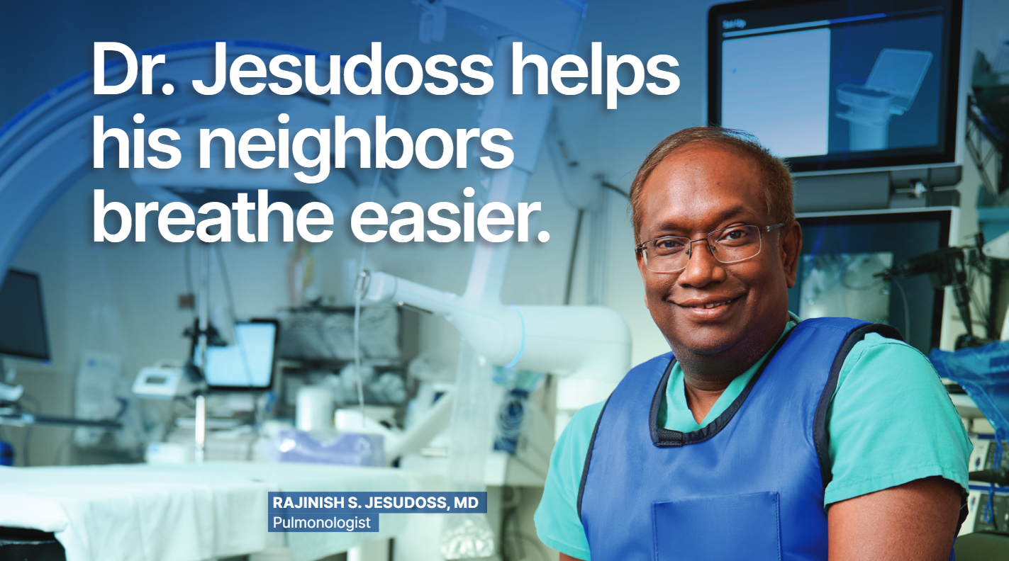 Dr. Jesudoss in the surgery room, posing.