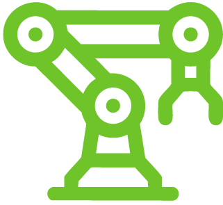 Green robotic arm icon
