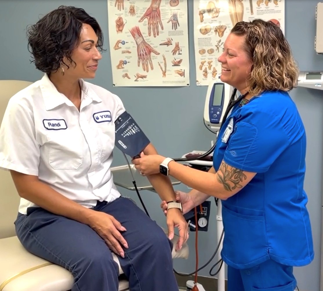Adena Health Caregiver Measures Patient's Blood Pressure
