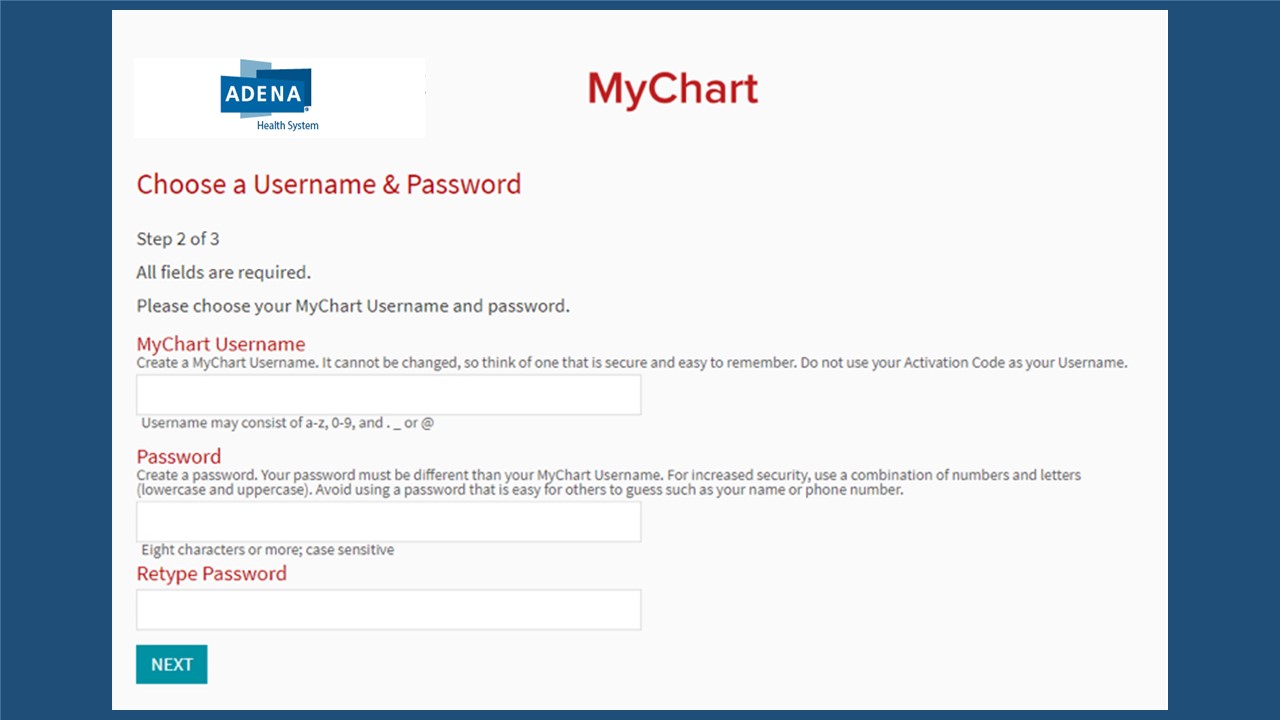 4 MyChart - Create Account